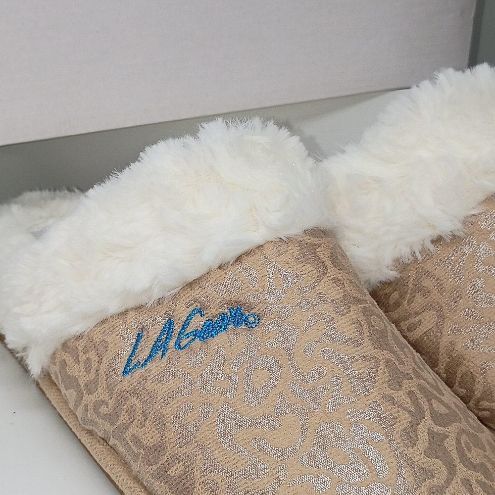 Leopard Print Faux Fur Slippers